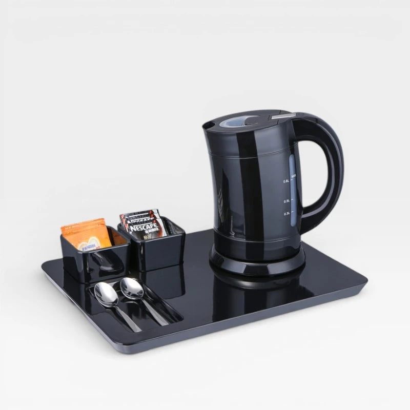 SET HERVIDOR CON BANDEJAS - Premium 0,8 Ltr - Negro