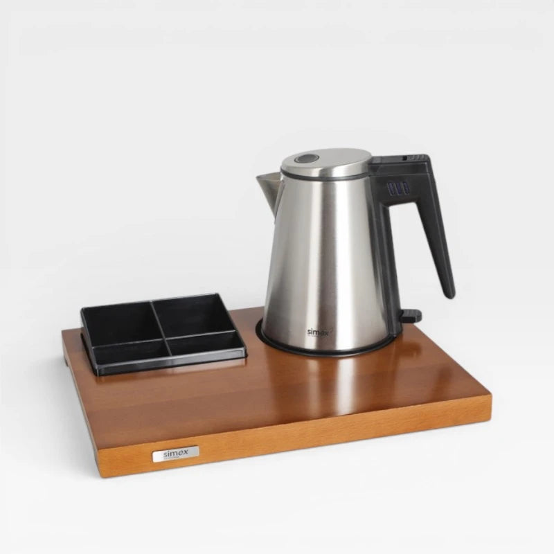 Kit Hervidor de Acero Inoxidable y Bandeja de Madera - PREMIUM