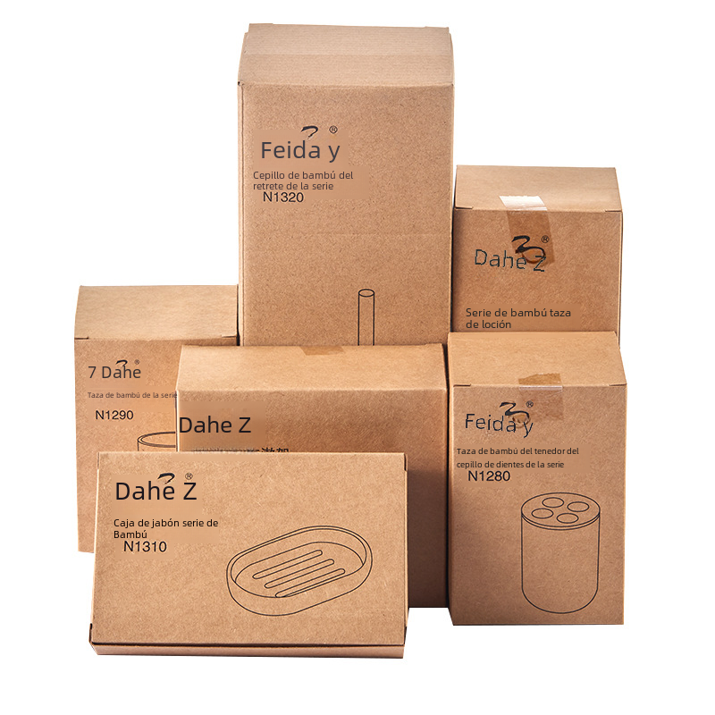 Conjunto de Acessórios para Banheiro e Porta-Escova de Dente de Bambu