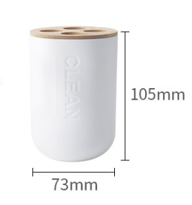 Conjunto de Acessórios para Banheiro e Porta-Escova de Dente de Bambu