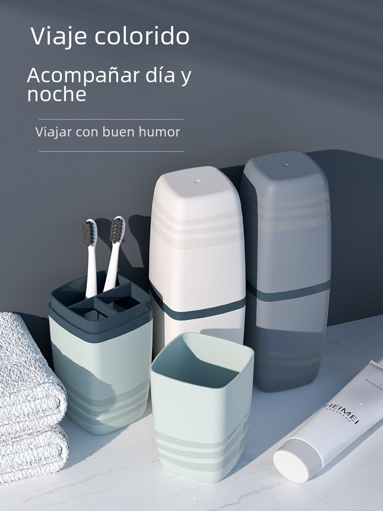 Conjunto Portátil de Copo para Escova de Dentes de Viagem com Estojo de Arrumação