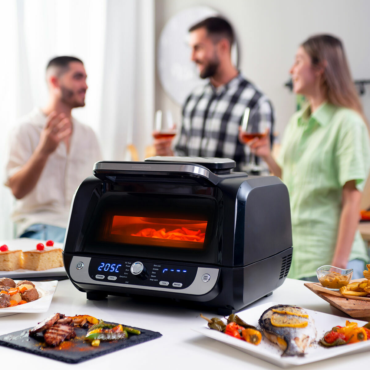 Air Fryer com Grill Fryinn 12 em 1 – 6 Litros e 3400W + Formas de Silicone