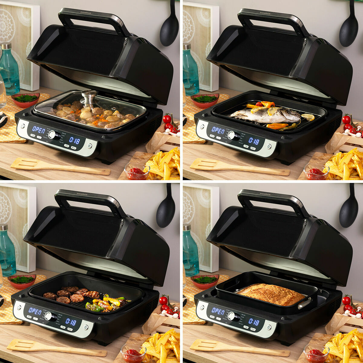 Air Fryer com Grill Fryinn 12 em 1 – 6 Litros e 3400W + Formas de Silicone