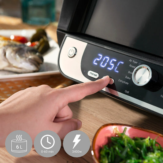 Air Fryer com Grill Fryinn 12 em 1 – 6 Litros e 3400W + Formas de Silicone