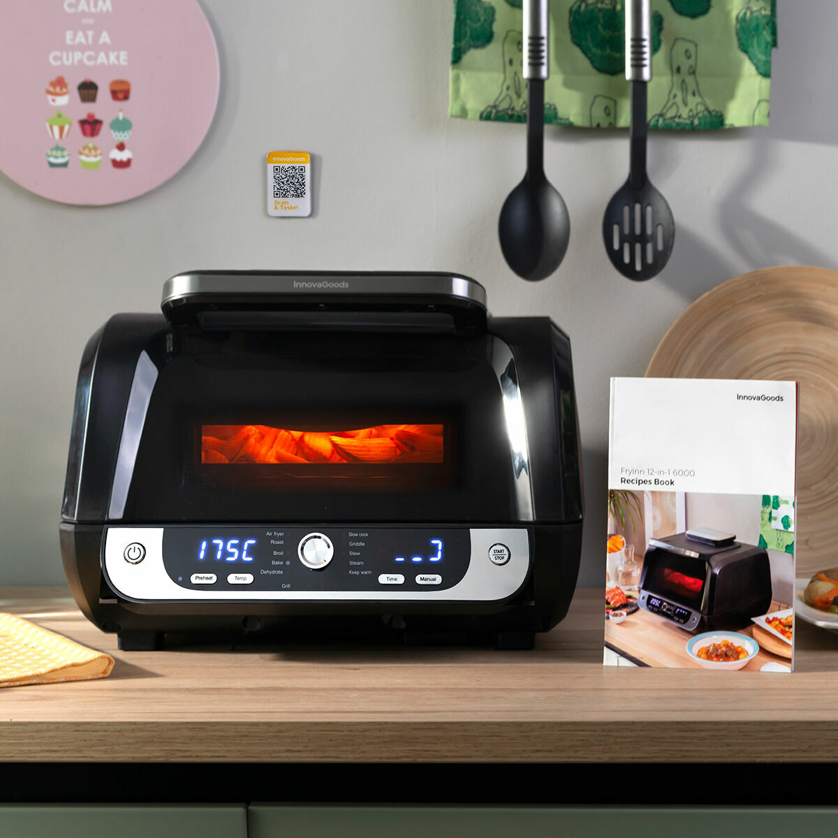 Air Fryer com Grill Fryinn 12 em 1 – 6 Litros e 3400W + Formas de Silicone
