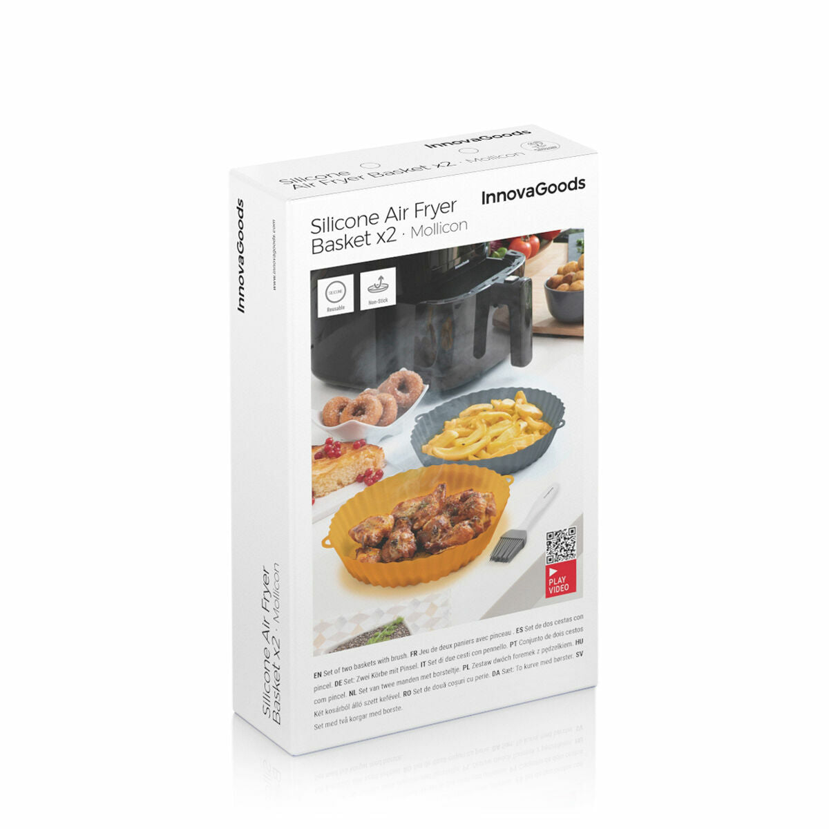 Air Fryer com Grill Fryinn 12 em 1 – 6 Litros e 3400W + Formas de Silicone