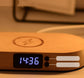 Candeeiro de Mesa com Relógio LED em Madeira