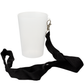 CONJUNTO COPO EM PP COM ARGOLA E FITA DE PESCOÇO PRETA COM MOSQUETÃO 25CL (250ML)