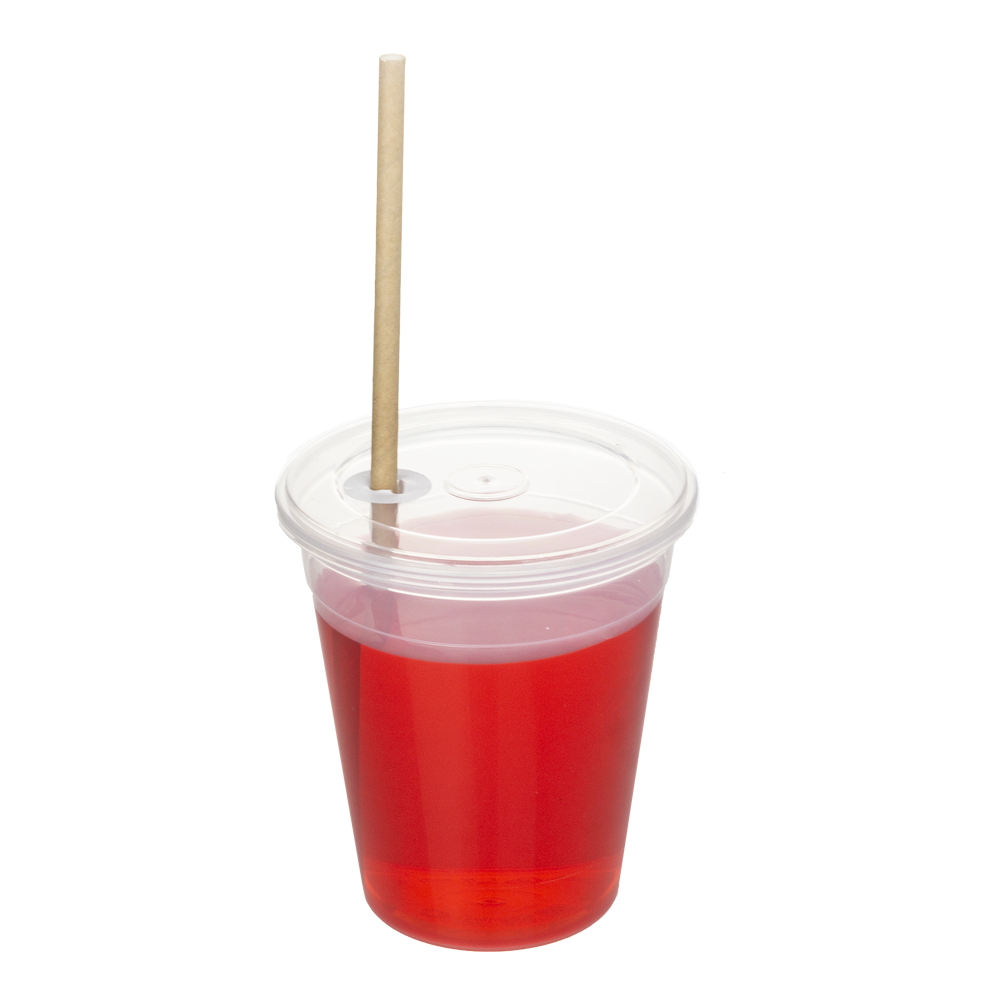 COPO EM PLÁSTICO RÍGIDO PP COM TAMPA E OPÇÃO DE FURO 33CL (330ML)