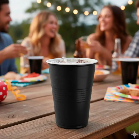 COPO EM PP PRETO E BRANCO 45CL (450ML)