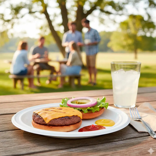 PRATO RASO REUTILIZÁVEL EM PS BRANCO 22CM