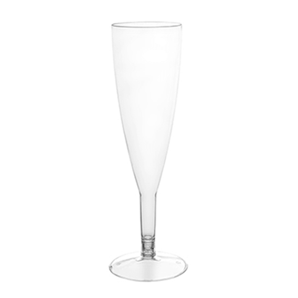 Copa de flauta de PS con base transparente de 10 cl (100 ml)