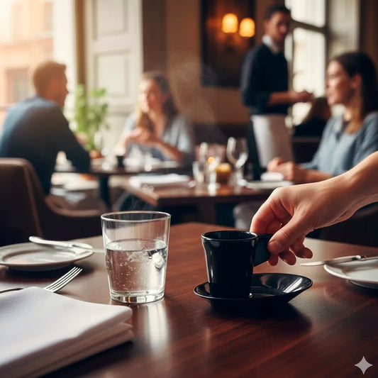 CHÁVENA CAFÉ PRETA EM PC COM PIRES