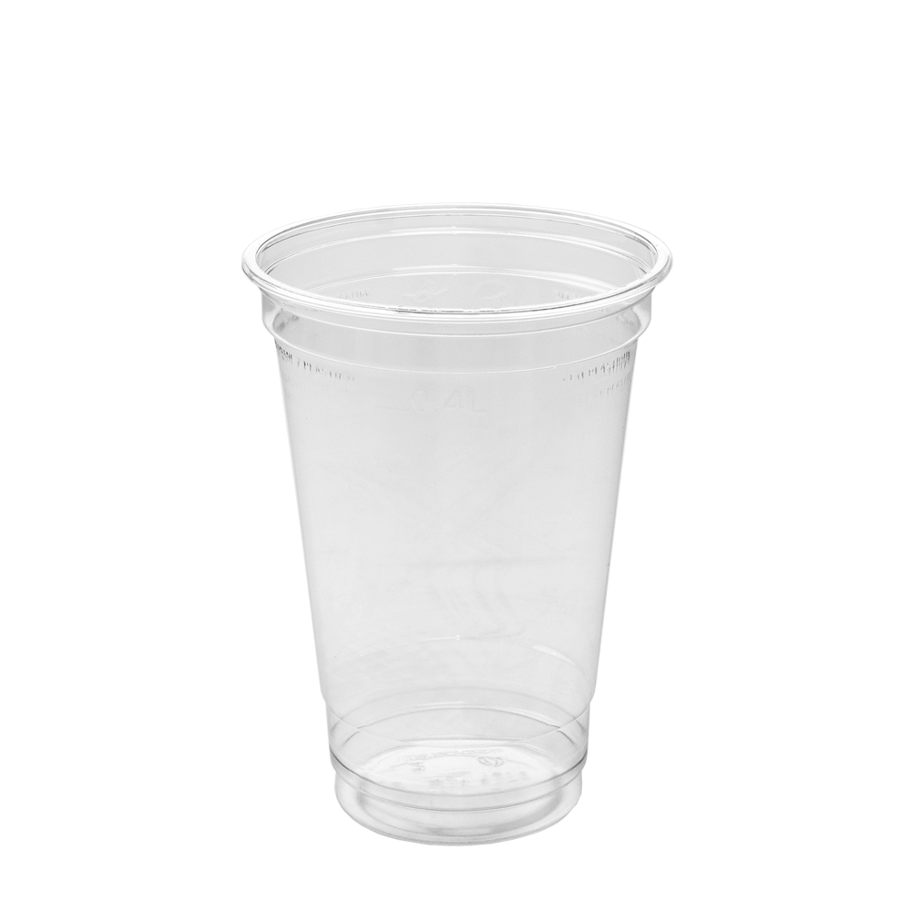 TAÇA (COPO) EM rPET COM TAMPA OVAL COM FURO 55CL (AFERIDO A 40CL)