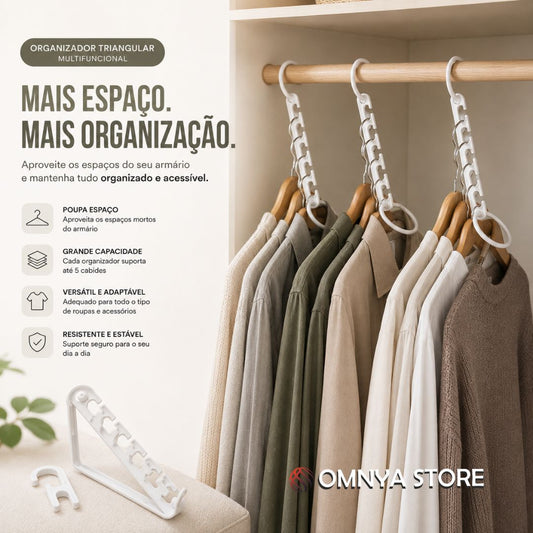 Organizador de Cabides para 40 Peças de Roupa Plusrobe - 24 Peças