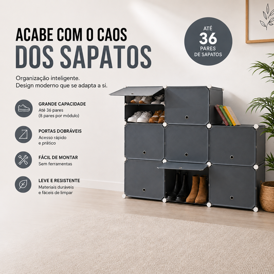 Sapateira Modular Portátil Cinzento