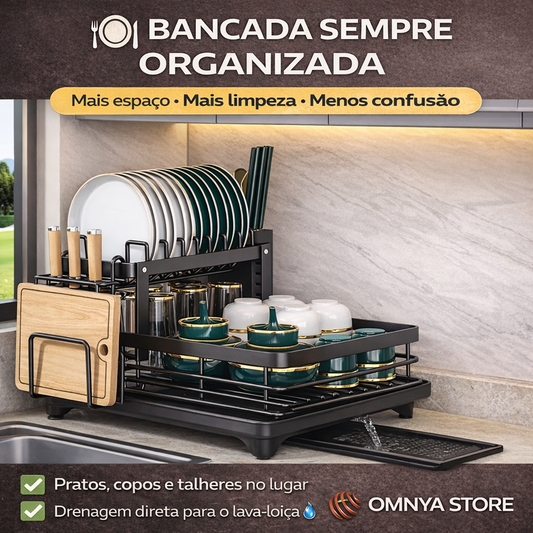 Escorredor de Loiça em Carbono com Drenagem – Premium