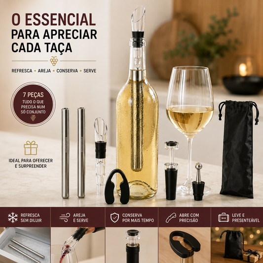Conjunto de Acessórios para Vinho Chillour - 7 Peças