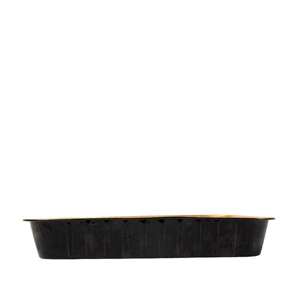 FORMA DE ALUMÍNIO LACADA PRETO E DOURADO COM TAMPA PET 2L