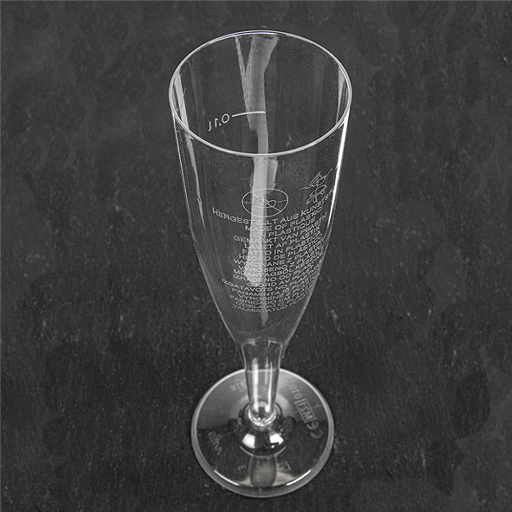Copa de flauta en PS transparente de lujo - Pequeña 10 cl (100 ml)