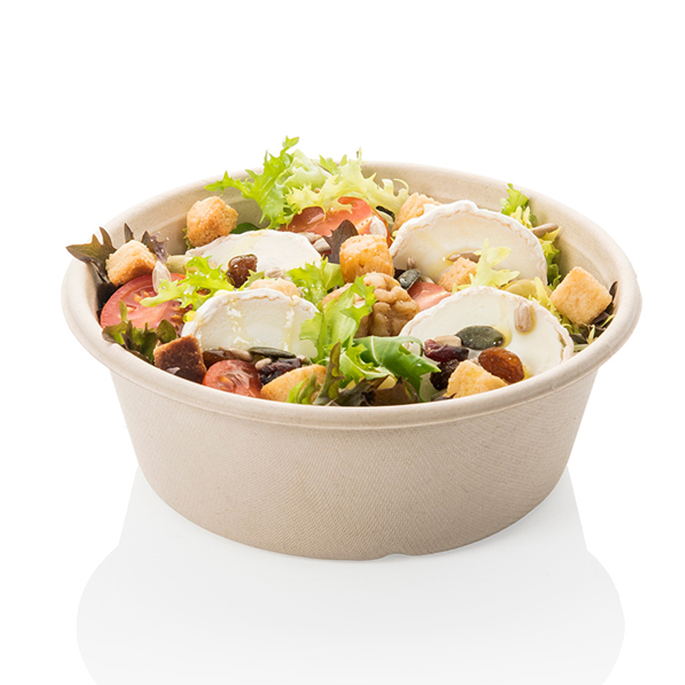 TAÇA/SALADEIRA EM BAGAÇO 60CL (600ML) COM TAMPA EM PET
