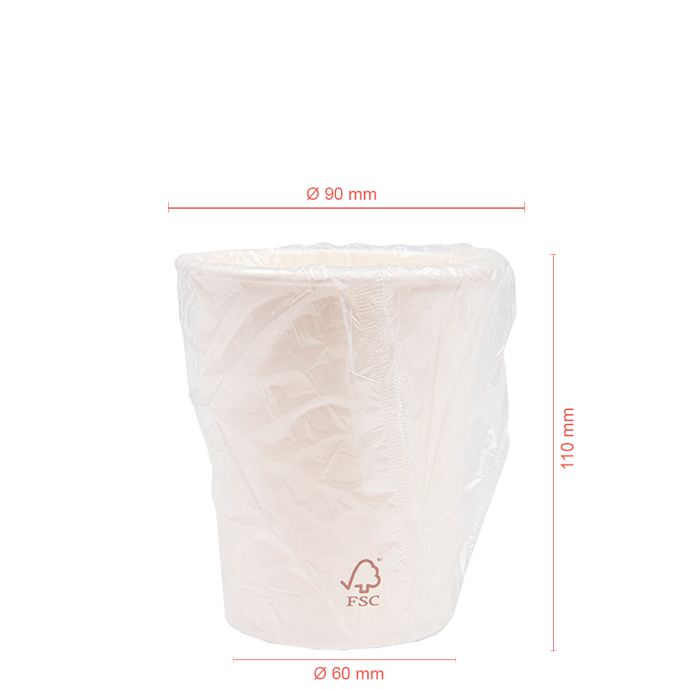 COPO DE PAPEL (CARTÃO) BRANCO EMBALADO INDIVIDUALMENTE 36CL (360ML)