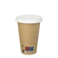 COPO DE PAPEL (CARTÃO) CASTANHO TAMPA BRANCA EM PAPEL 36CL (360ML/12OZ)