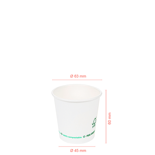 Copo de Papel (CARTÃO) PLASTIC FREE Branco 12CL (120ML)
