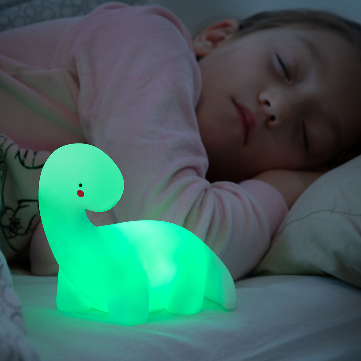 Candeeiro de Presença Infantil Dinossauro LED Multicolor Lightosaurus