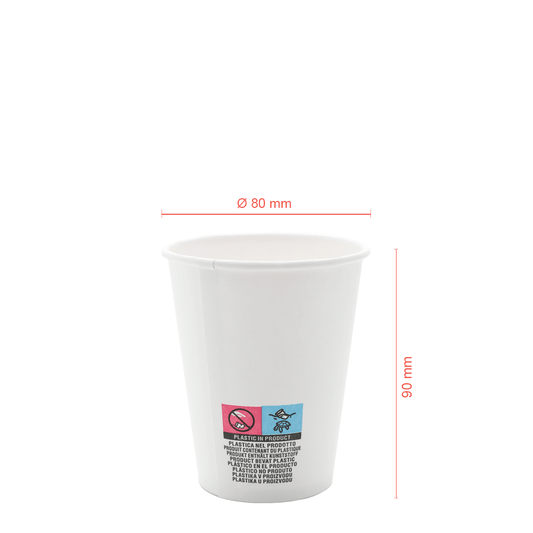White Paper Cup (CARDBOARD) With WHITE Lid And HOLE 24CL (240ML/8OZ)
