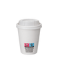 Vaso de cartón blanco con tapa y orificio, 24 cl (240 ml/8 oz)
