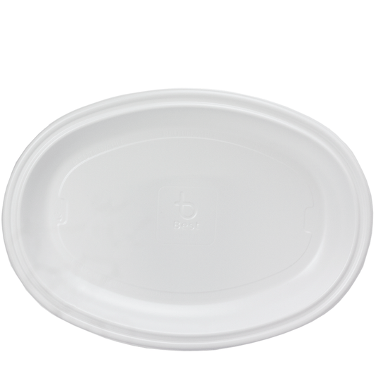 PRATO (TRAVESSA) OVAL REUTILIZÁVEL EM PS BRANCO 25x18CM