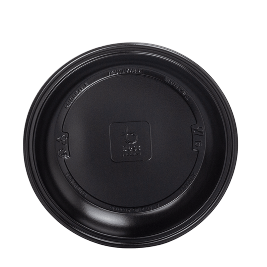 PRATO RASO REUTILIZÁVEL EM PS PRETO 17CM