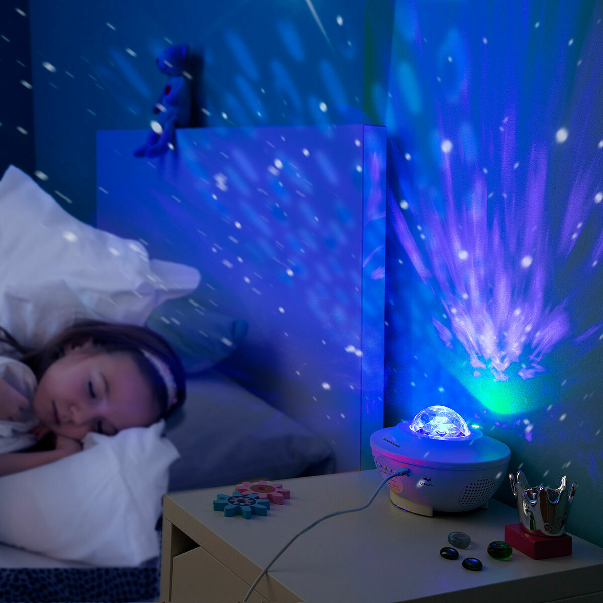 Projetor de Estrelas LED RGB com Altifalante Bluetooth Sedlay