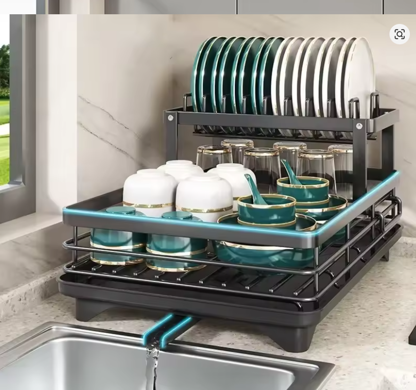 Escorredor de Loiça em Carbono com Drenagem – Premium