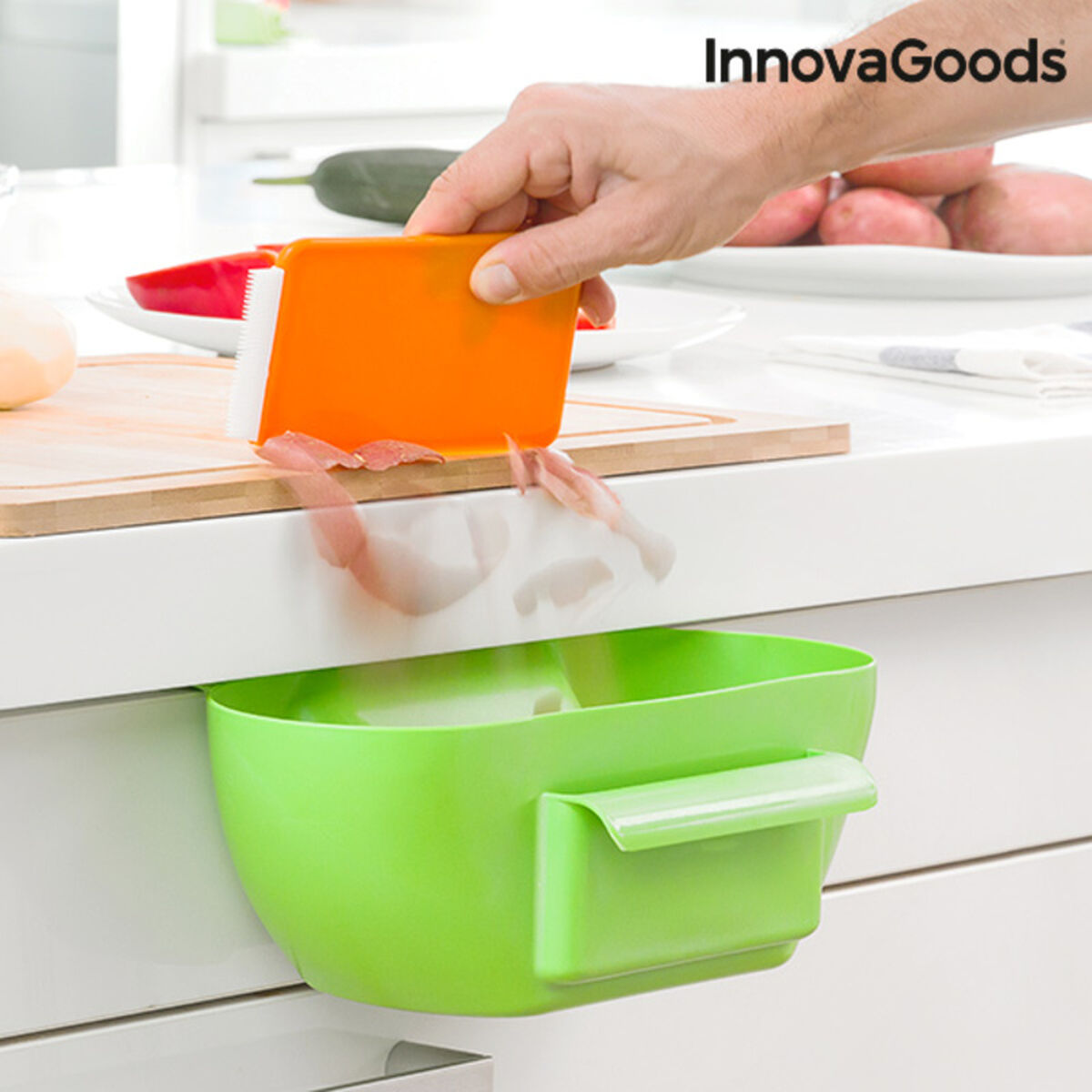 Recipiente Pendurável para Resíduos de Cozinha com Espátula