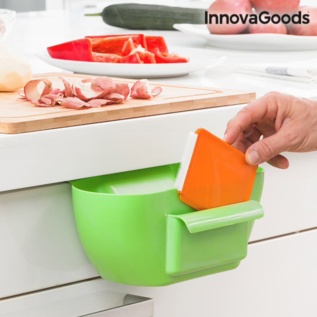 Recipiente Pendurável para Resíduos de Cozinha com Espátula