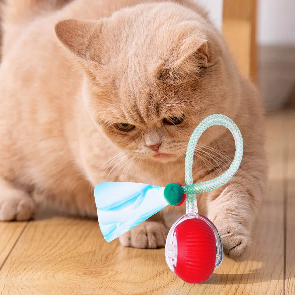 Cat Interactive Ball Automatic Rolling Ball Fake Tail Rechargeable Electric Pet Dog Cat Toy Fake Tail Training Imitate Mouse Toy
