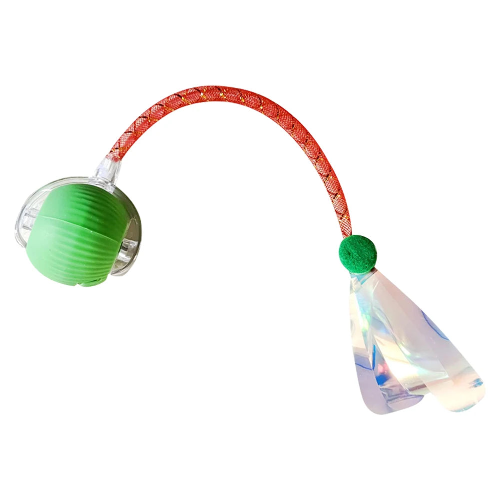 Cat Interactive Ball Automatic Rolling Ball Fake Tail Rechargeable Electric Pet Dog Cat Toy Fake Tail Training Imitate Mouse Toy