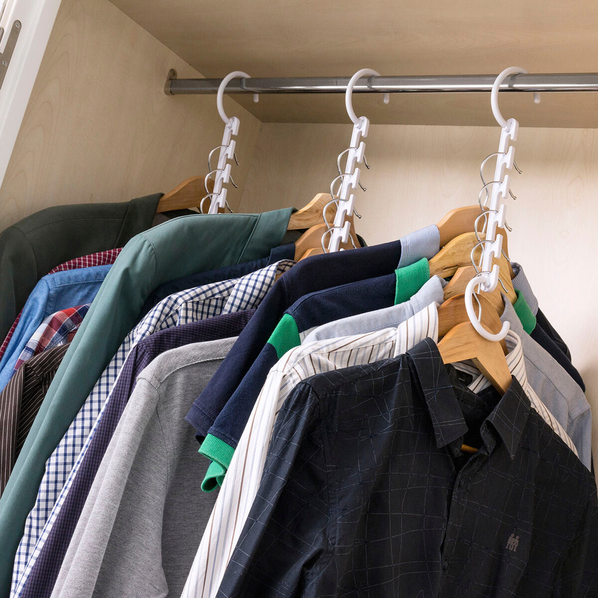 Organizador de Cabides para 40 Peças de Roupa Plusrobe - 24 Peças