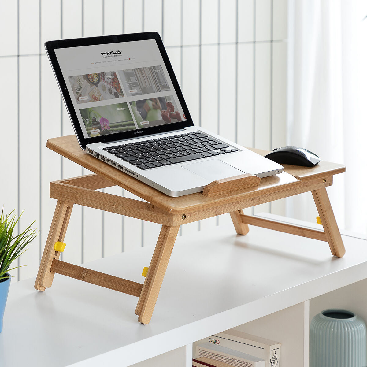 Mesa Auxiliar Dobrável de Bambu Lapwood