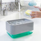 Dispensador de Detergente 2 em 1 com Suporte para Esponja Pushoap