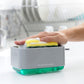 Dispensador de Detergente 2 em 1 com Suporte para Esponja Pushoap