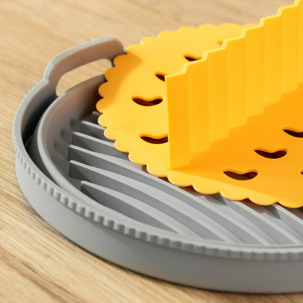 Cesto de Silicone Dobrável para Fritadeiras de Ar Fliynner