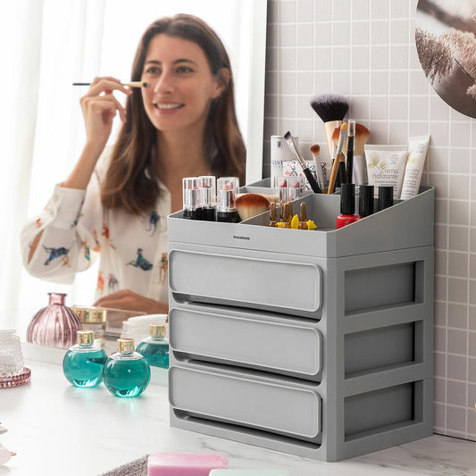 Organizador de Maquilhagem Makeser com 3 Gavetas e 9 Compartimentos