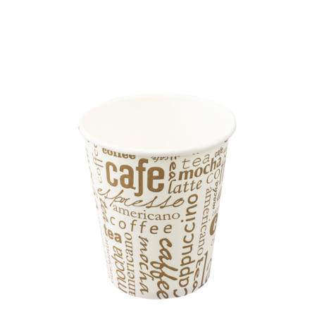 COPO DE PAPEL (CARTÃO) CAPPUCCINO TAMPA PRETA COM DIRETIVA UE 24 CL (240ML/8OZ)