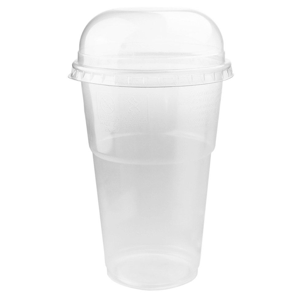 TAÇA / COPO PP COM TAMPA PET OVAL SEM FURO 50CL (500ML)