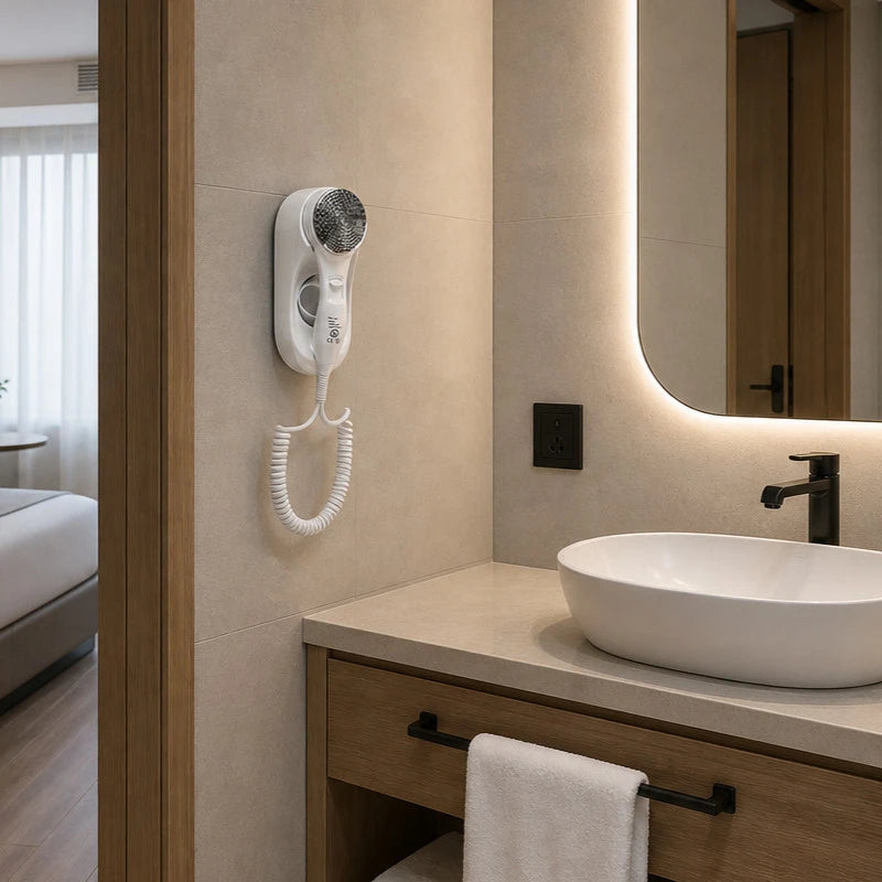 SECADOR DE CABELO COM SUPORTE - 1.400 W Branco - Serie Basic