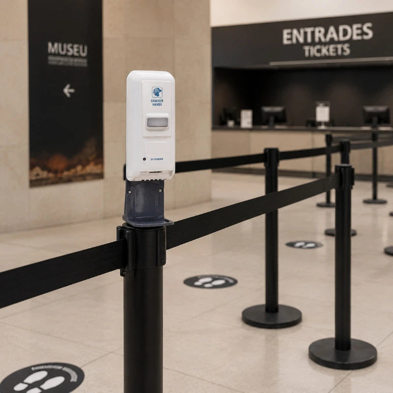Dispensador automático de sabão e gel Ecoclean 900 ml com suporte para organizador de filas