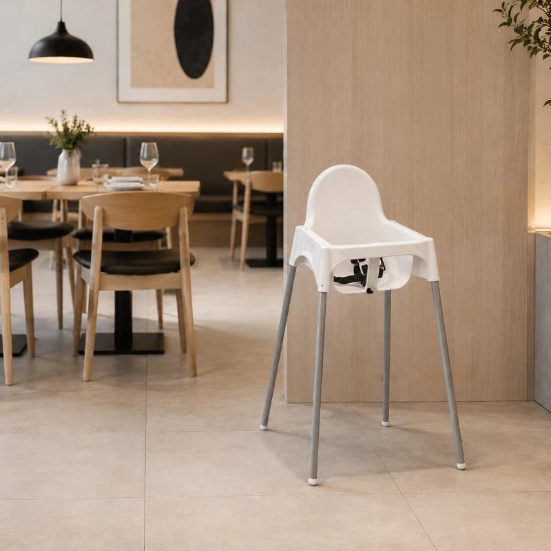 Cadeira de refeição para bebé em restaurante ou hotel